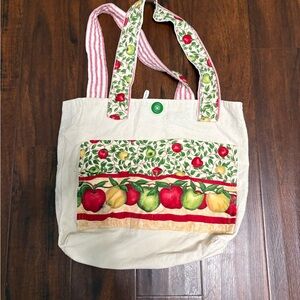 Colorful Apple Print Tote Bag handmade